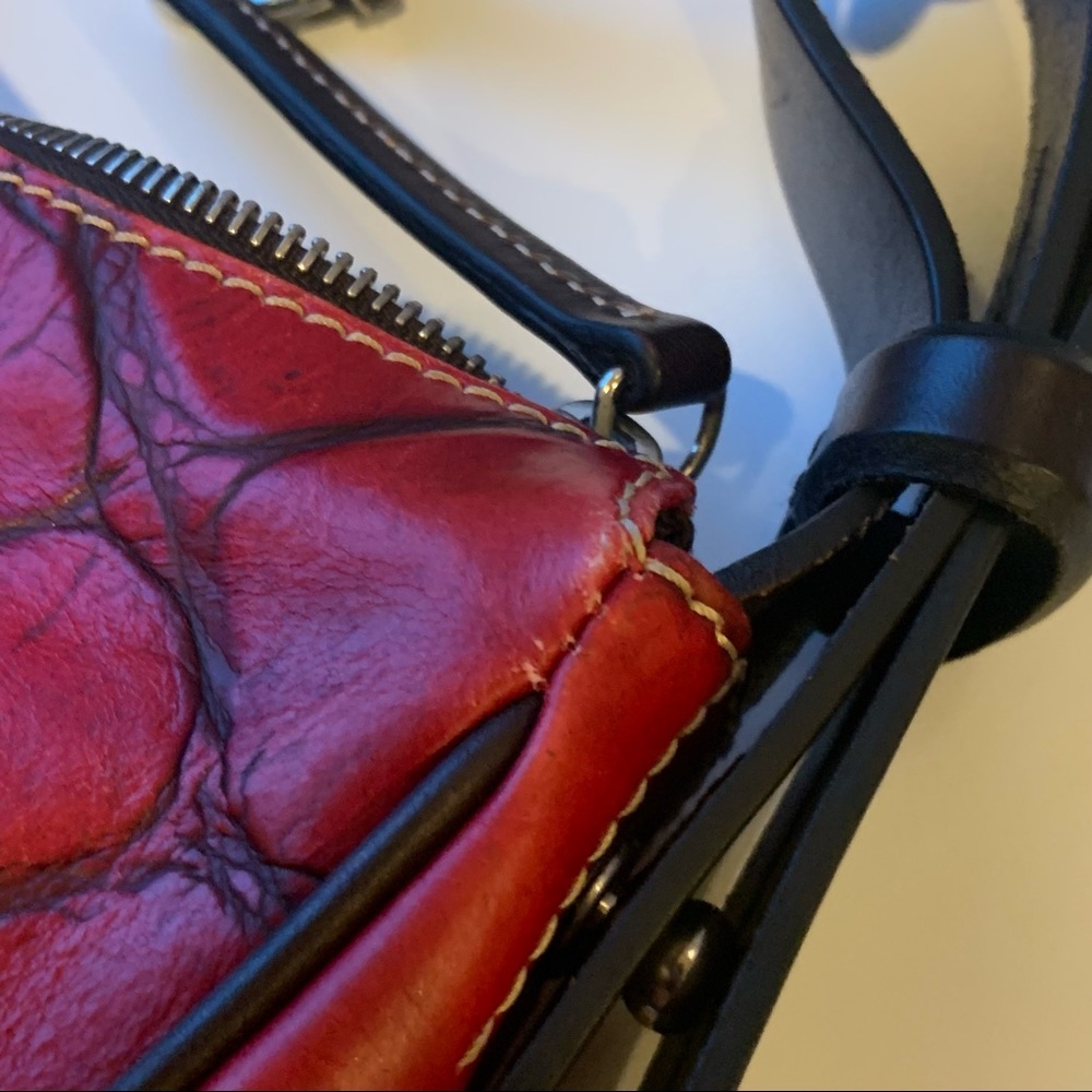 Vintage, Crocodile Dooney & Bourke Shoulder Purse - Red - Picture 15 of 16